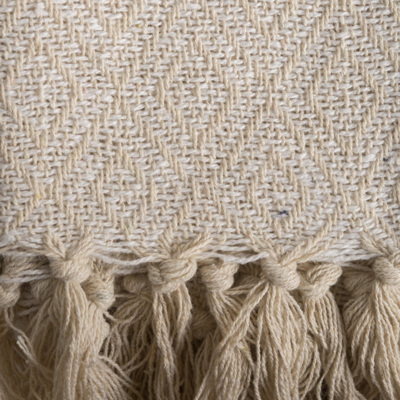 Jeté en coton , Beige