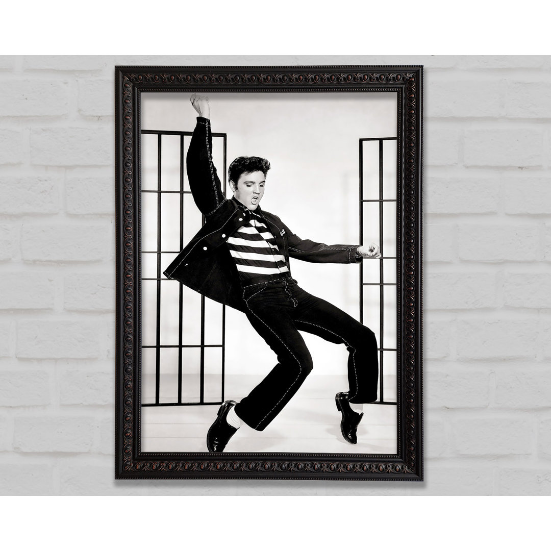 Elvis Jail House Rock B N W - Einzelner Bilderrahmen Kunstdrucke