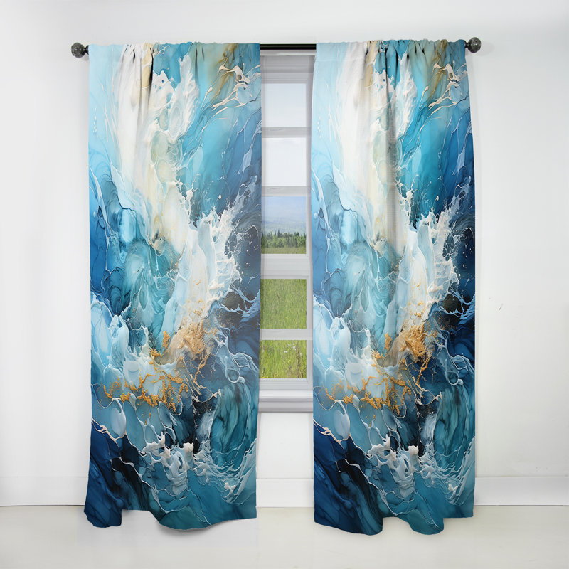Rideau obscurcissant Kameron - Modern Waves, L 52 po x L 108 po