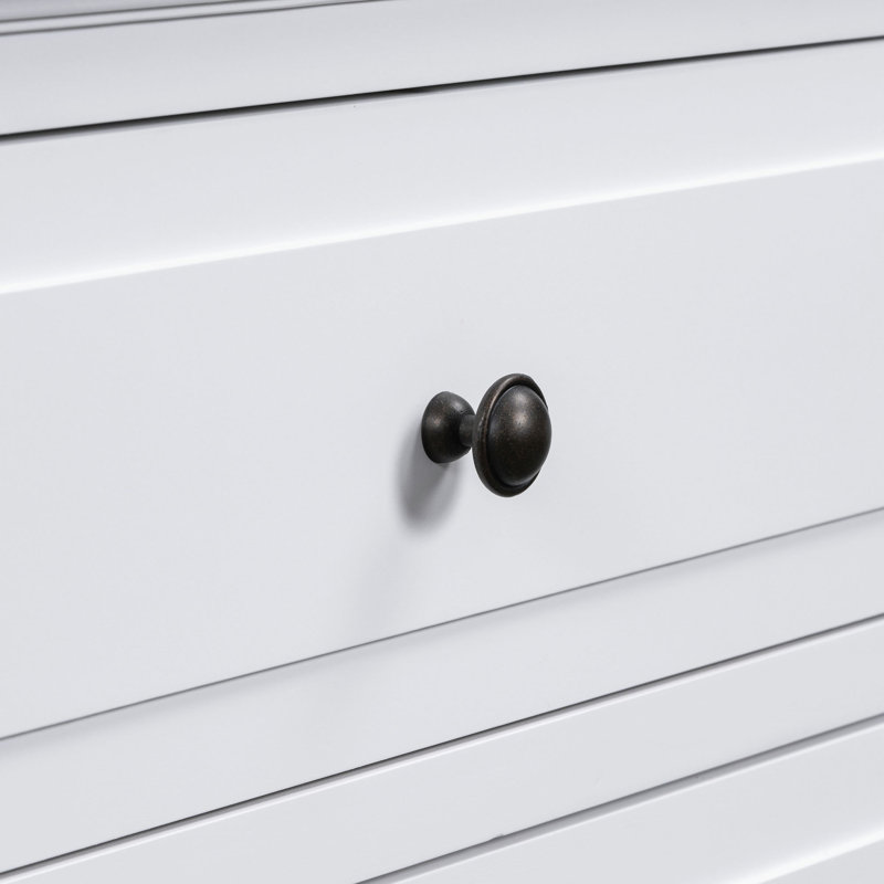 Armoire de chevet avec trois tiroirs robustes, Blanc