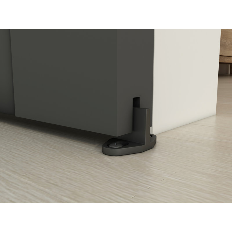 36-in x 84-in Black MDF Barn Door with Frosted Glass