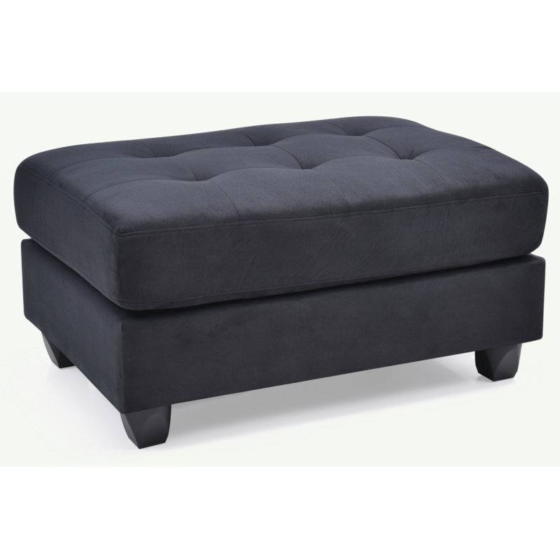 Sleek Contemporary Black Ottoman