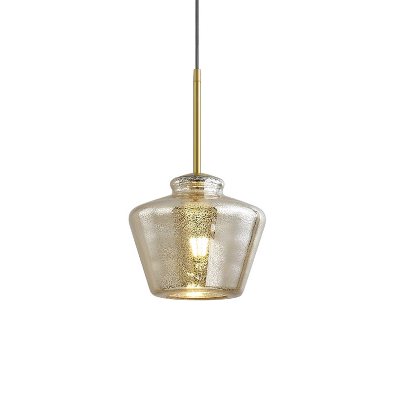 Luminaire suspendu 1 lumière Shwana, Laiton brossé, Mercurisé