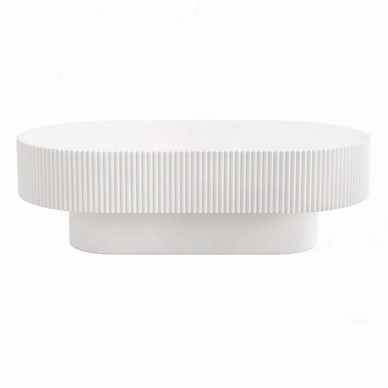 Oval Coffee Table, White-1