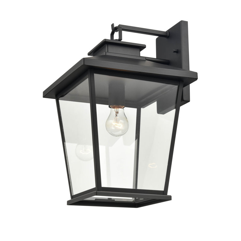 Steel Wall Light, Powder Coated Black, 17.25" H x 11" W x 11" D