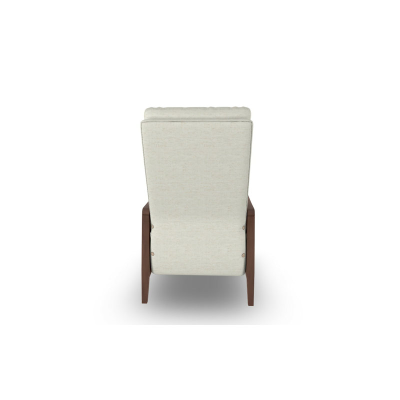 Modern High Leg Recliner, Snow, Dark Walnut