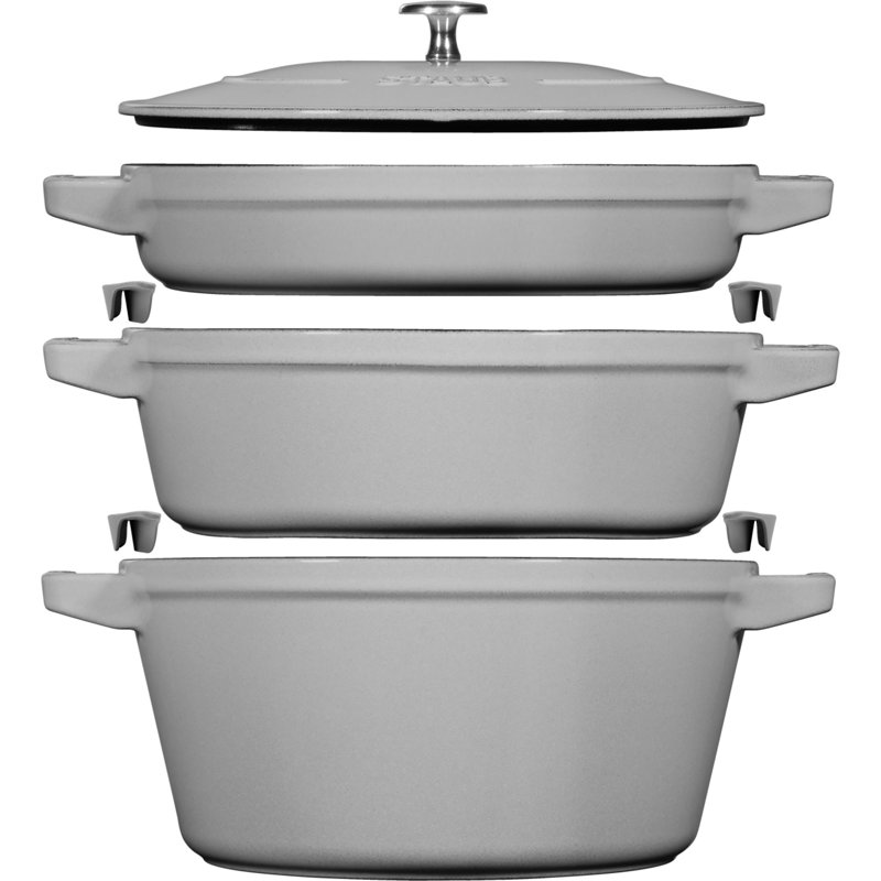 Staub Cast Iron 4-Pc Stackable Set, Graphite