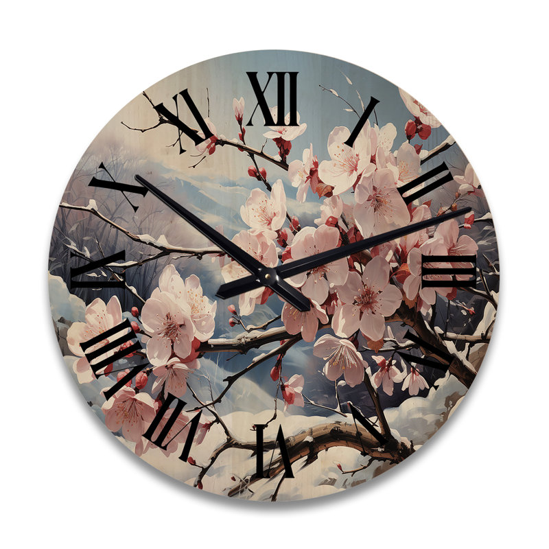 Horloge murale Winter Blossoms II, Grand