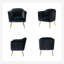 Fauteuil demi-tonneau en velours capitonné Ratzlaff-380475269