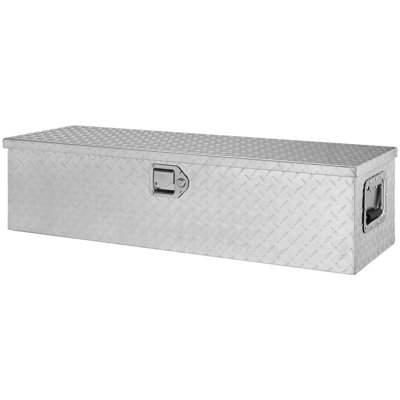 Heavy Duty Aluminum Truck Bed Tool Box, Diamond Plate Tool Box with Side Handle and Lock Keys