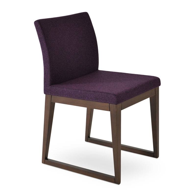 Aria Sled Wood Dining Chair, Deep Maroon