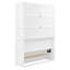 Paroi de lit avec tablettes en blanc - Gain de place pour plusieurs pièces Support de matelas confortable et contreplaqué idéal pour petits espaces pliables-2027630386