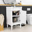 Meuble-lavabo autoportant avec lavabo en céramique et rangement spacieux rétro-336888646