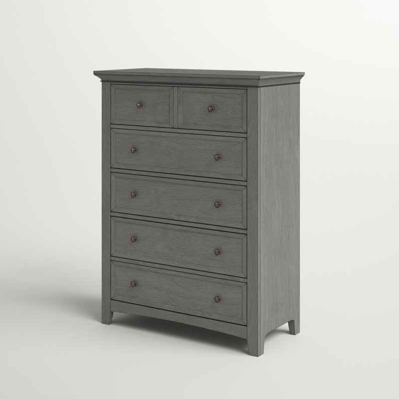 Commode à 5 tiroirs Kingery , Gris antique