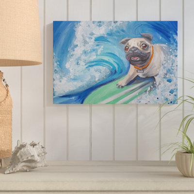 « surfing carlin », reproduction de peinture à l’huile sur toile tendue