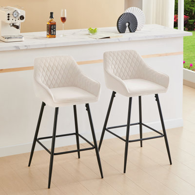 Saarrah 68cm Upholstered Bar Stool with Arms