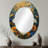 Blue And White Still Life Daisy Garden Flowers II - Large Oval Wall Mirror On Metal-327030311