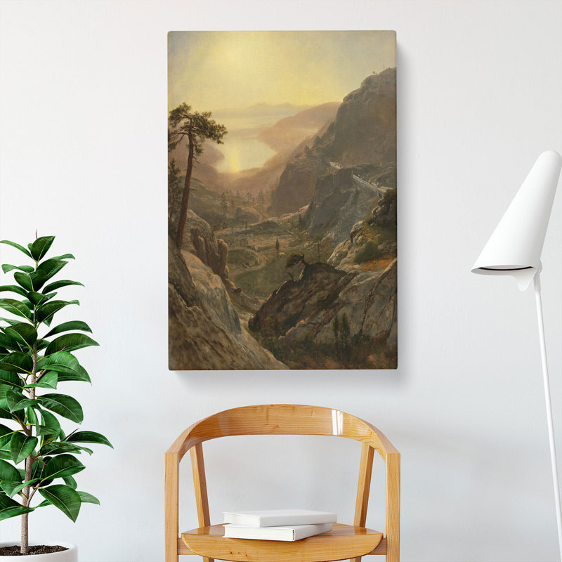 View Of Donner Lake by Albert Bierstadt - Print, Wrapped Canvas, 50cm H x 35cm W x 3cm D