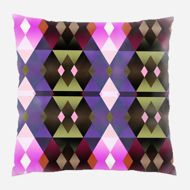 Abstract Geometric Microsuede Reversible Throw Pillow