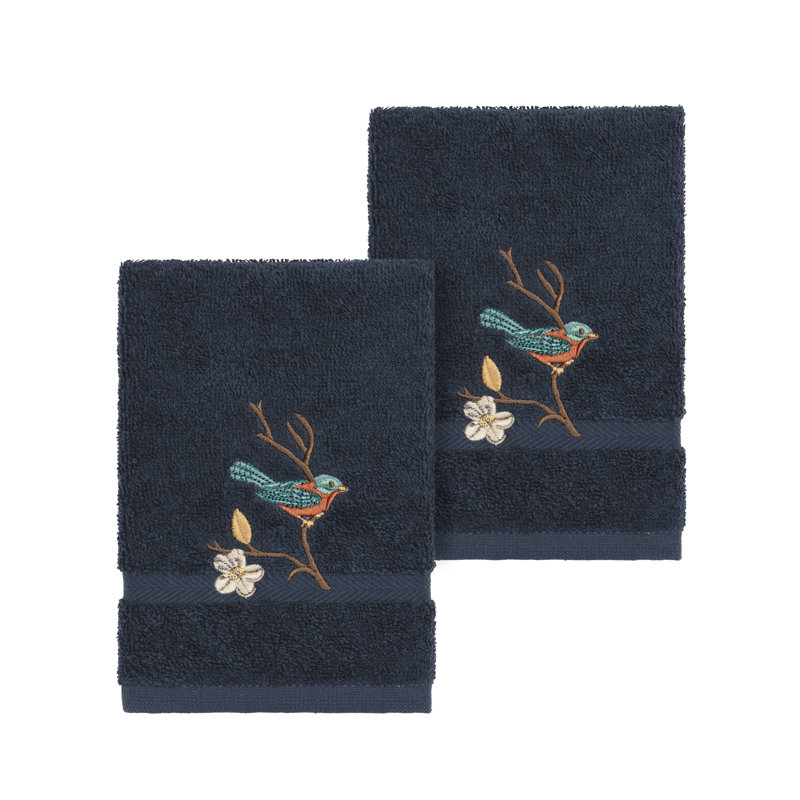 Essuie-mains en coton Spring Spring, Bleu minuit