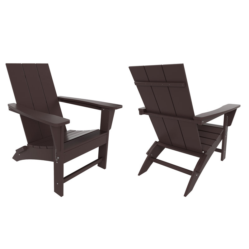 Chaise Adirondack pliante en plastique Joubert, Brun foncé
