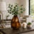 Decorative Geometric Glass Vase for Home Decor – Sculptural Flower Vase Perfect for Table Decor, Office Accent, or Living Room Styling – 10", Brown