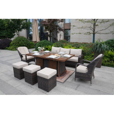 Algird 8 - Person Patio Conversation Set with Cushions