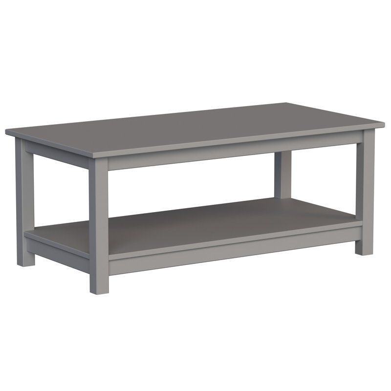 Albrecht Solid Pine Wood Shaker Coffee Table - Timeless simplicity and elegance by Red Barrel Studio., Gray Top/Gray Base