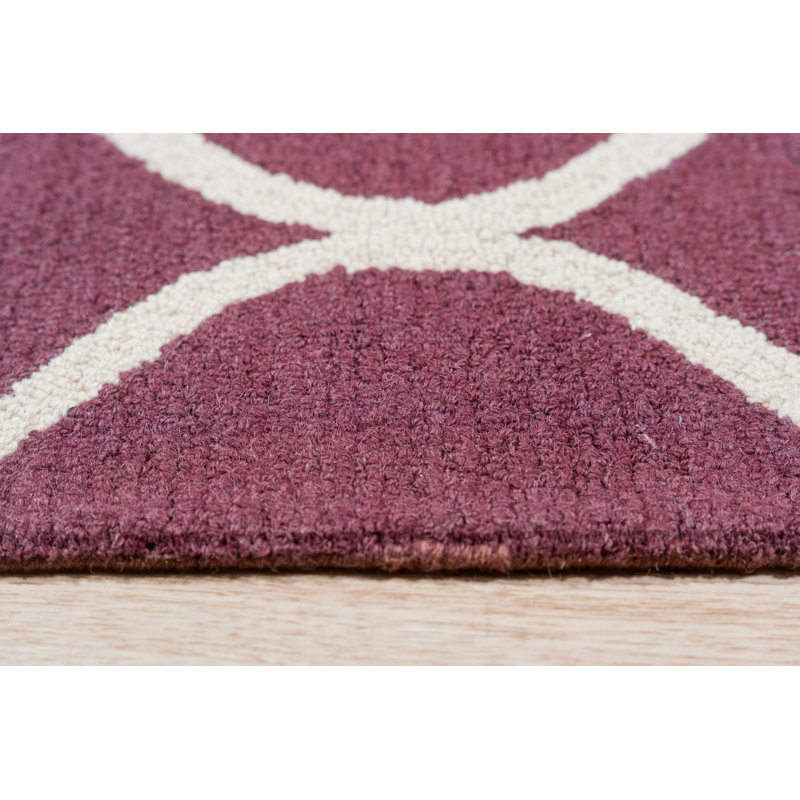 Hand Tufted Wool Area Rug in Blue, Purple