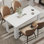 Table de salle à manger moderne 63 "pour 4-6 personnes avec effet de bois, blanc
