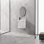 Meuble-lavabo mural en bois blanc de 20 po avec lavabo en céramique et armoire de rangement