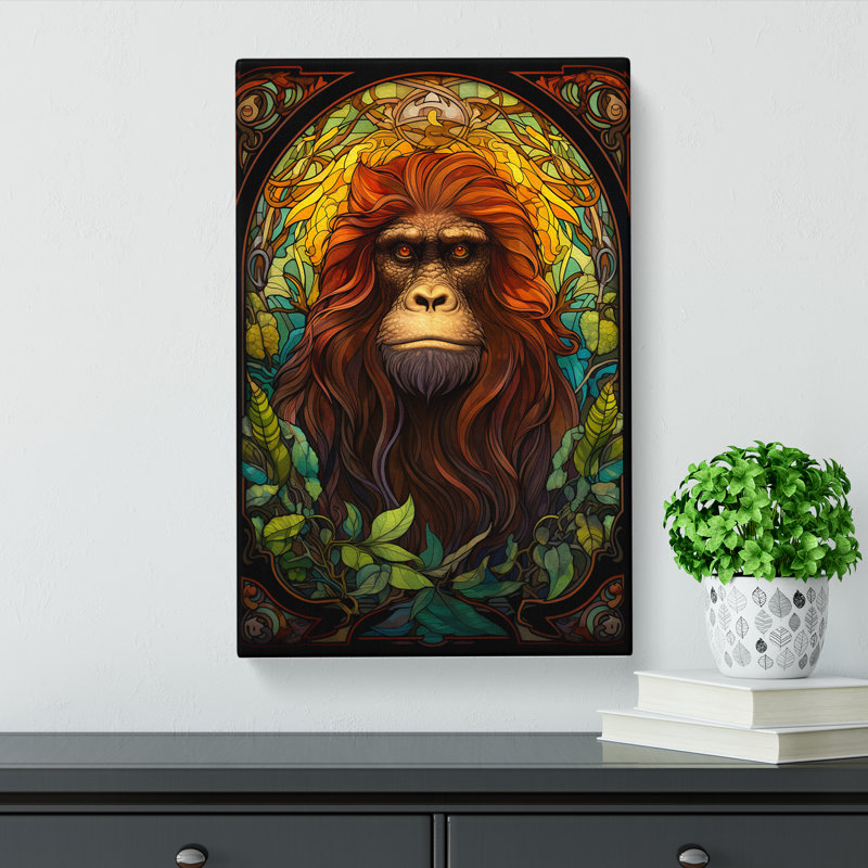 Orangutan Nouveau - Wrapped Canvas, 76cm H x 50cm W x 3cm D
