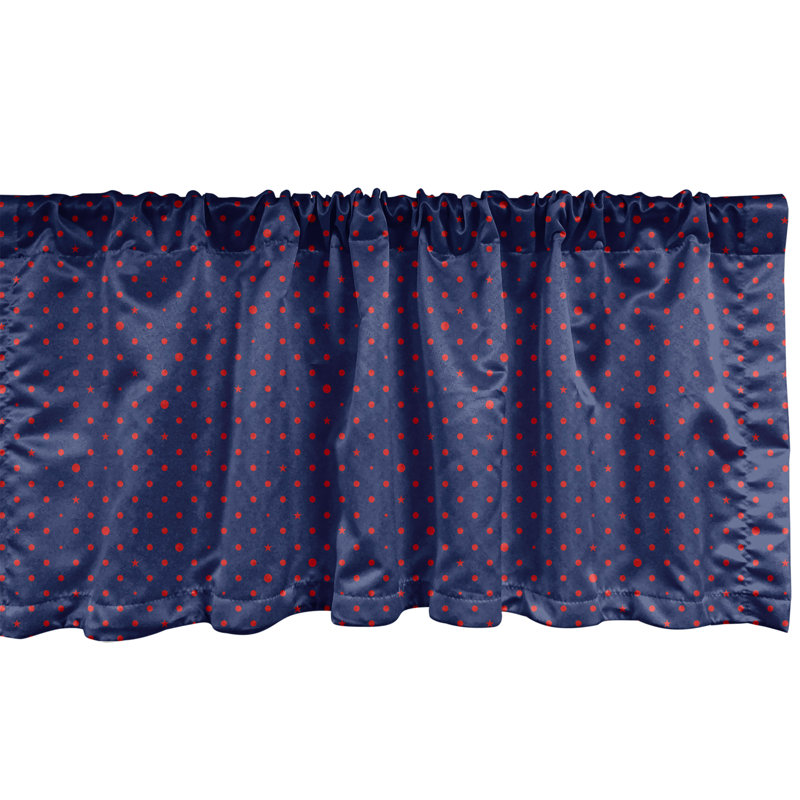 Cantonnière Ambesonne Menthe paquet de 2 pois étoile indigo vermillon, L 54 po x L 12 po