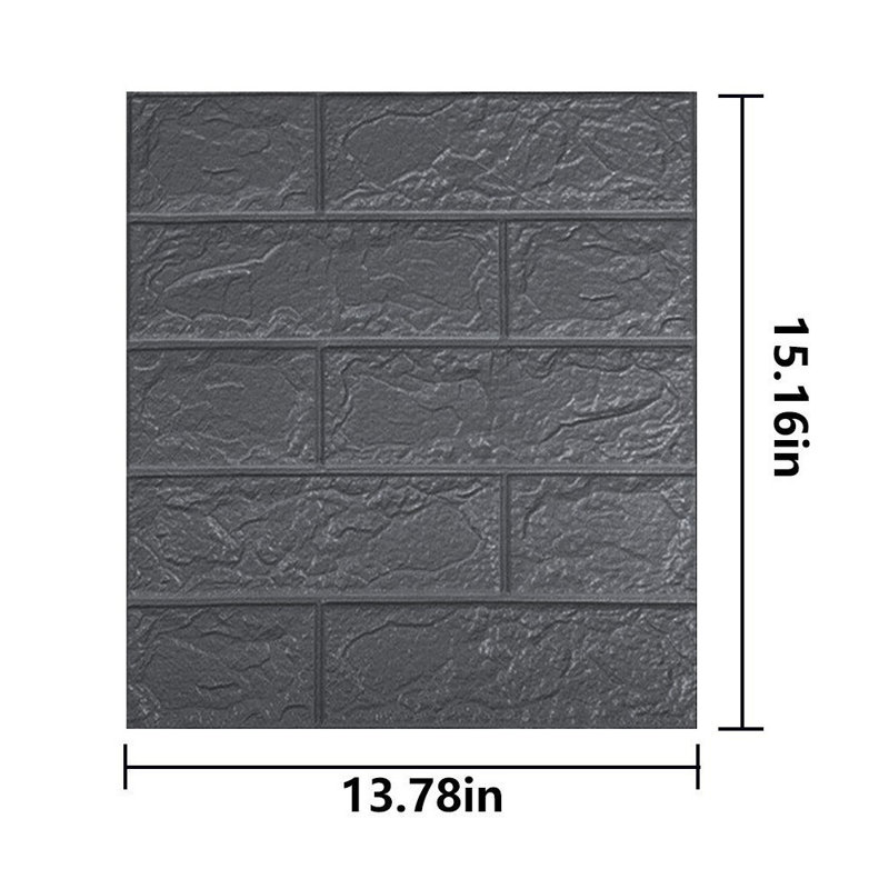 10 x 3 x 3 carreaux de brique autocollant mural papier peint panneau de mousse 13,8 x 15,2 po