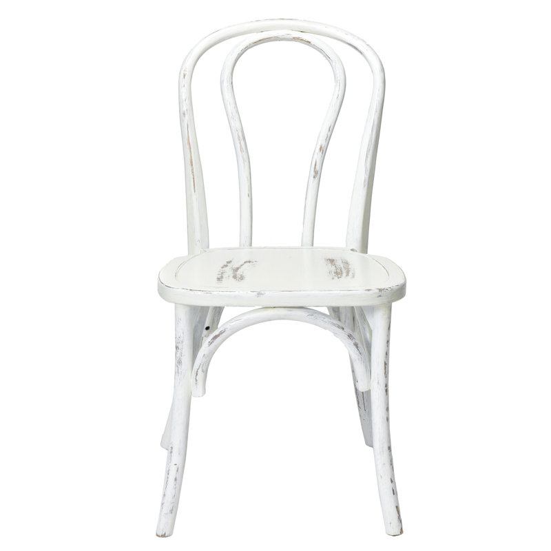 Chaise en bois cintré , Blanc délavé