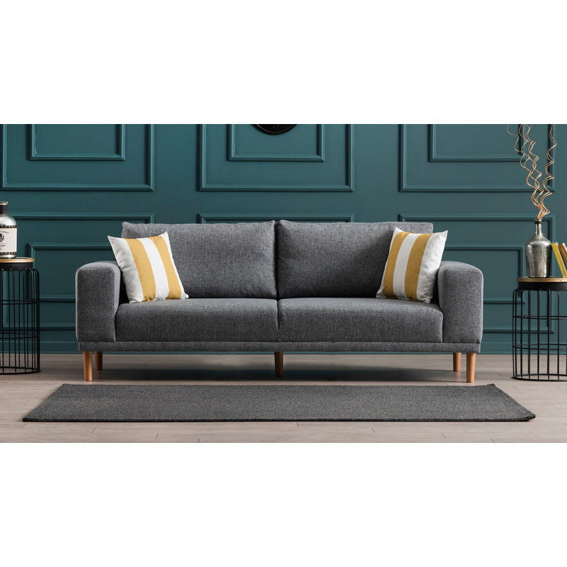 Canapé rembourré Hekuran, 100 % polyester gris