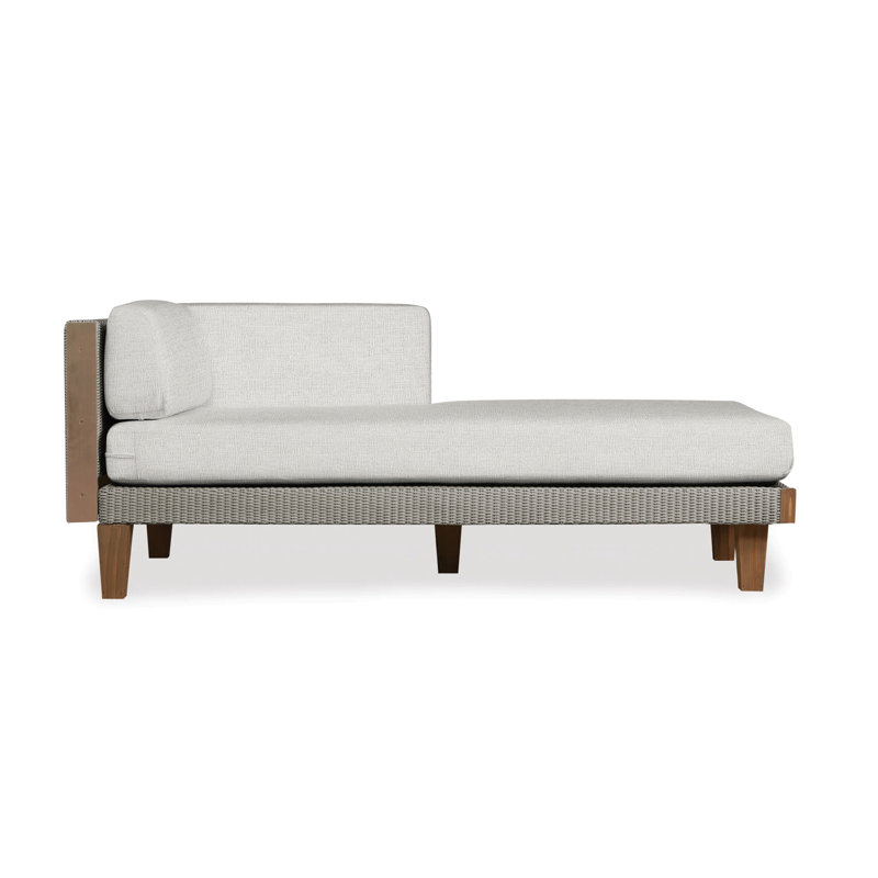 Catalina Outdoor Teak Chaise Lounge, Demo Skyway, Pewter