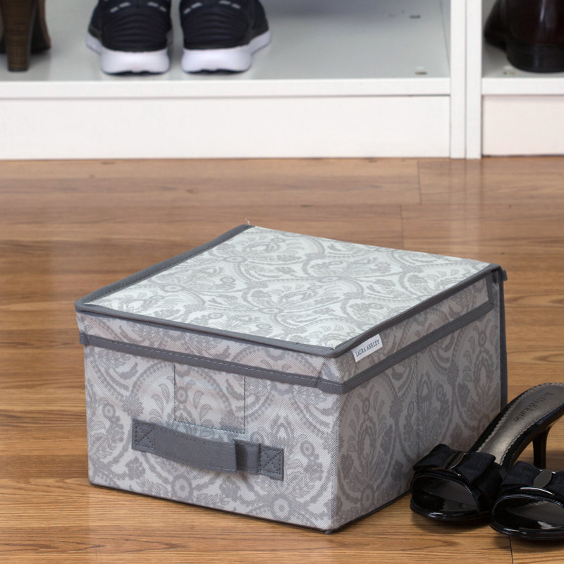 Gray Collapsible Polypropylene Lidded Storage Box
