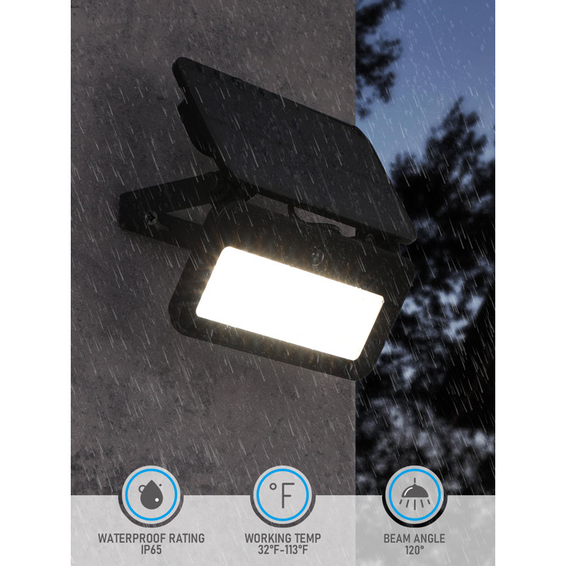 Projecteurs muraux solaires modernes d'extérieur 3CCT à détecteur de mouvement, intensité réglable et réglables