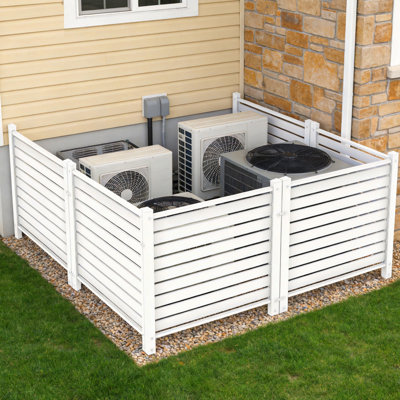 Écran d'intimité pour clôture de climatiseur avec piquets en métal l 44 po x H 44 po