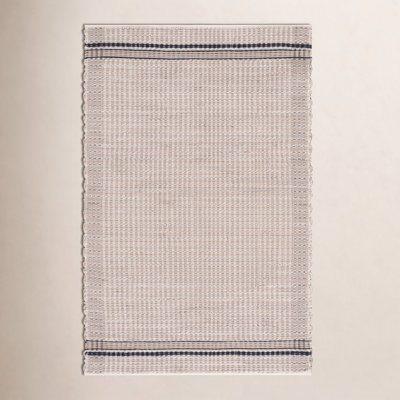 Hand-Woven Striped Cotton Rug