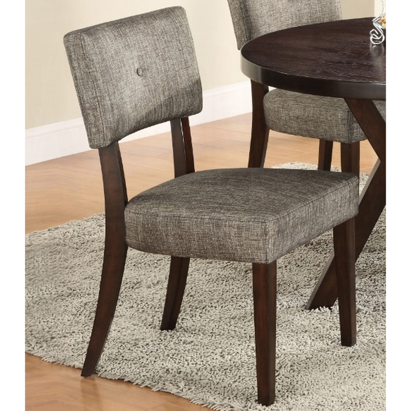 Chaises d'appoint confortables 2 pièces en tissu gris avec finition - chaise élégante au design élégant 2 po et moderne