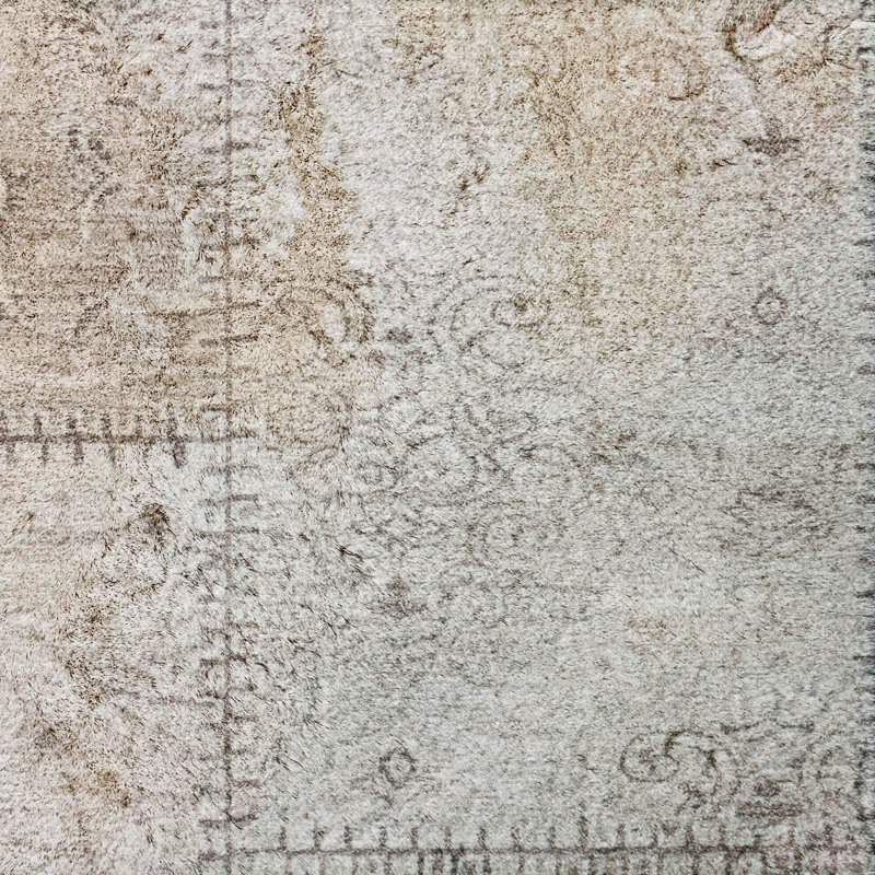Tapis à poils longs de qualité supérieure lavable à la machine ADS566, Taupe, 3' x 5'