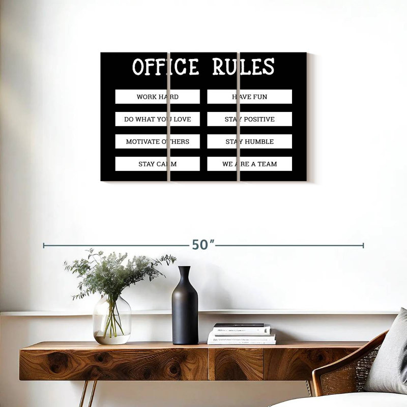 Tergel Office Rules, 20" H x 33" W