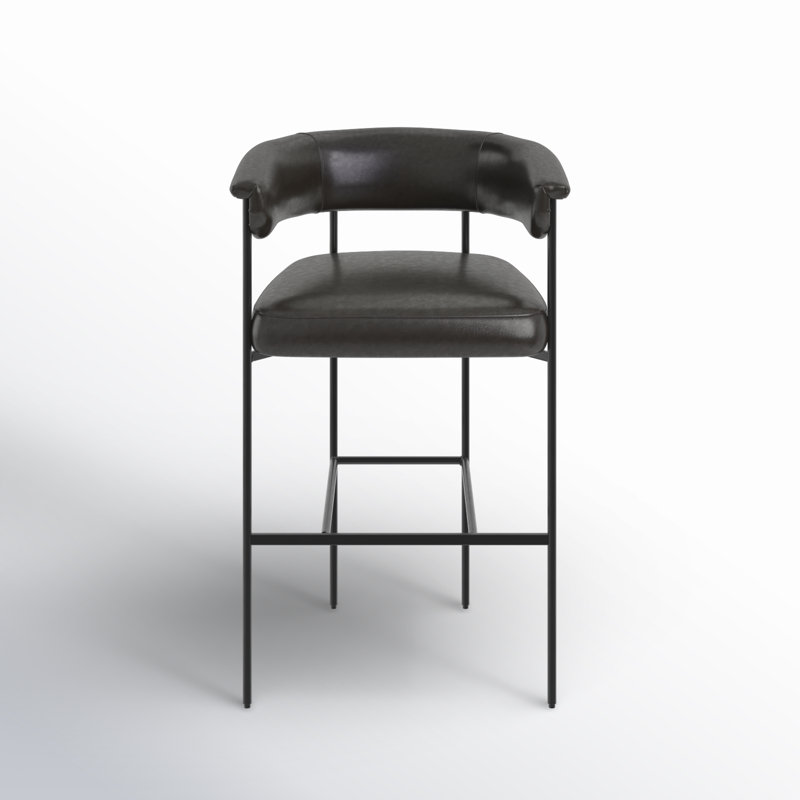 Grayson Counter and Bar Stool, Bar Stool (30.5" Seat Height), Sonoma Black Genuine Leather, Solid