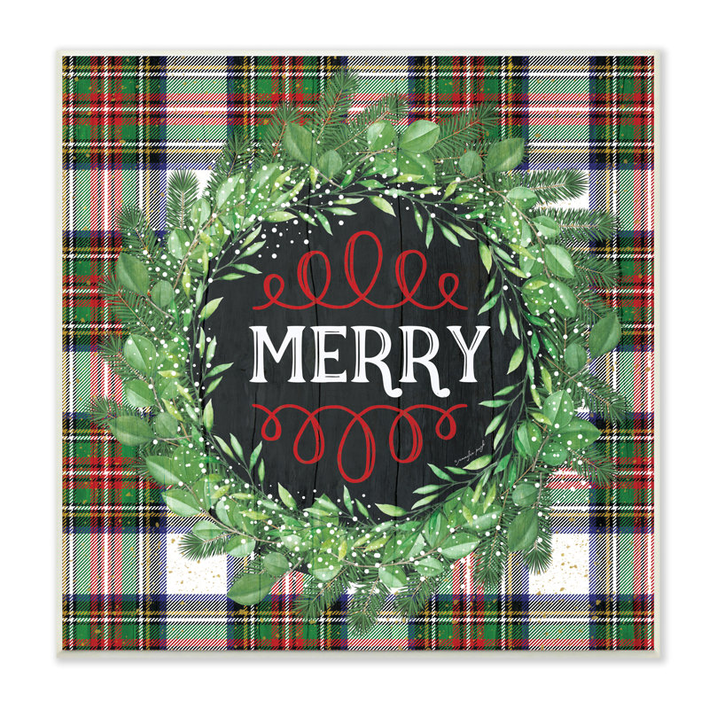 Merry Sentiment Winter, Toile tendue, H 12 po x l 12 po