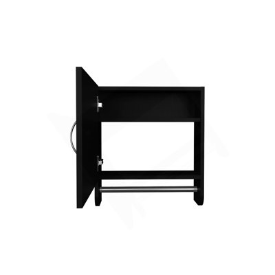 Pharmacie H 19,70 po, avec 1 porte, 2 tablettes, 1 miroir, noir