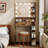 Manufactured Wood Makeup Vanity with LED Mirror and Storage Shelves-1550083366
