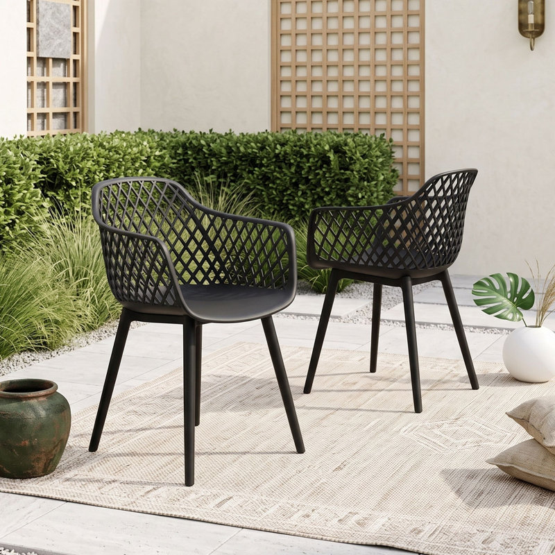 Ensemble de chaises de jardin à motif de losanges