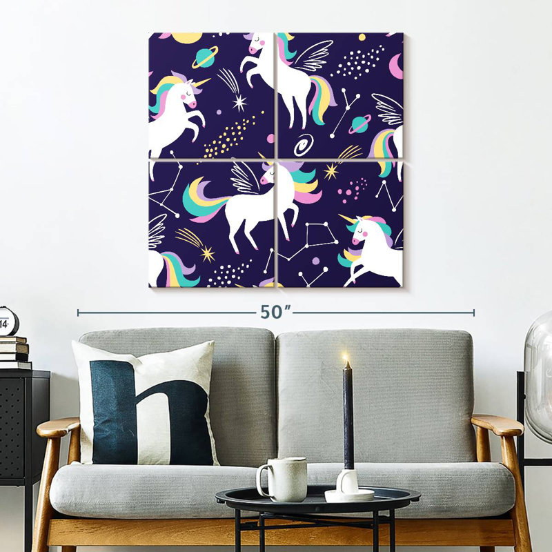 Ashelle Galaxy And Unicorns, 32" H x 32" W